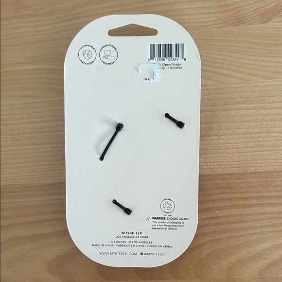 Kitsch Charcoal Open Shape Hair Clip - Picture 2 of 2